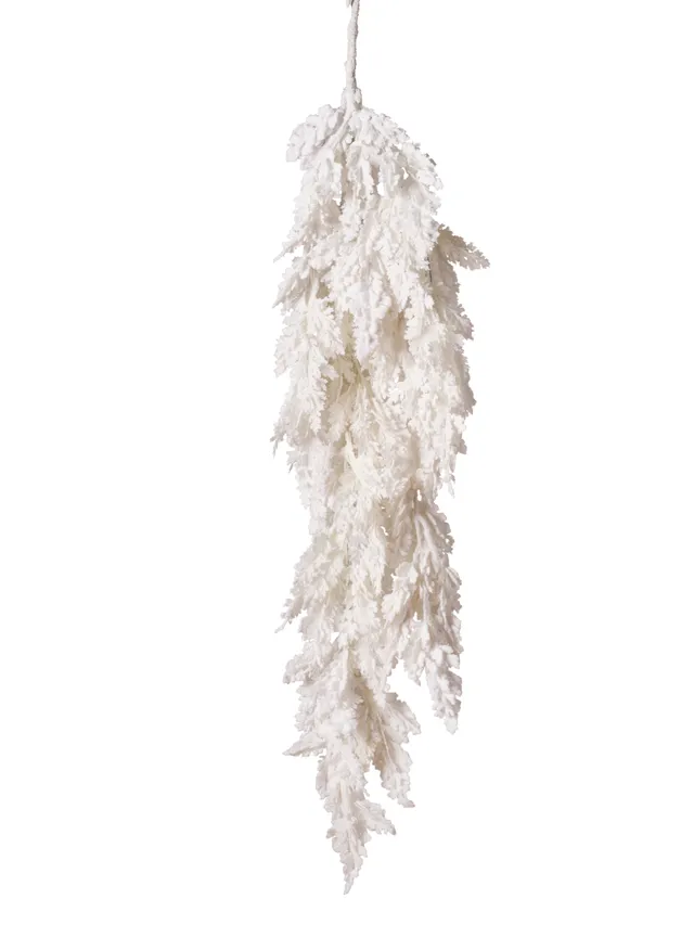 Feuillazur Rungis Chute de cyprès feuillage Noël blanc 105cm