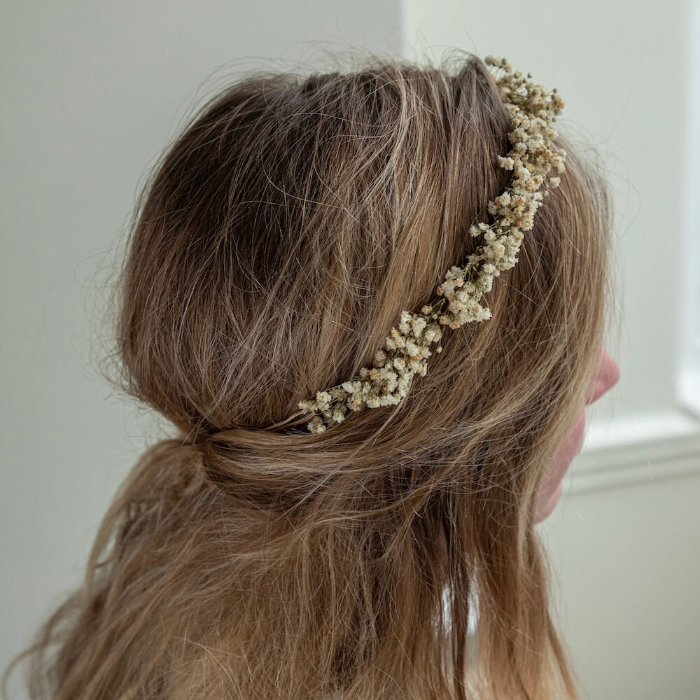 Flowrette Gypsophile couronne fleurs séchées blanche