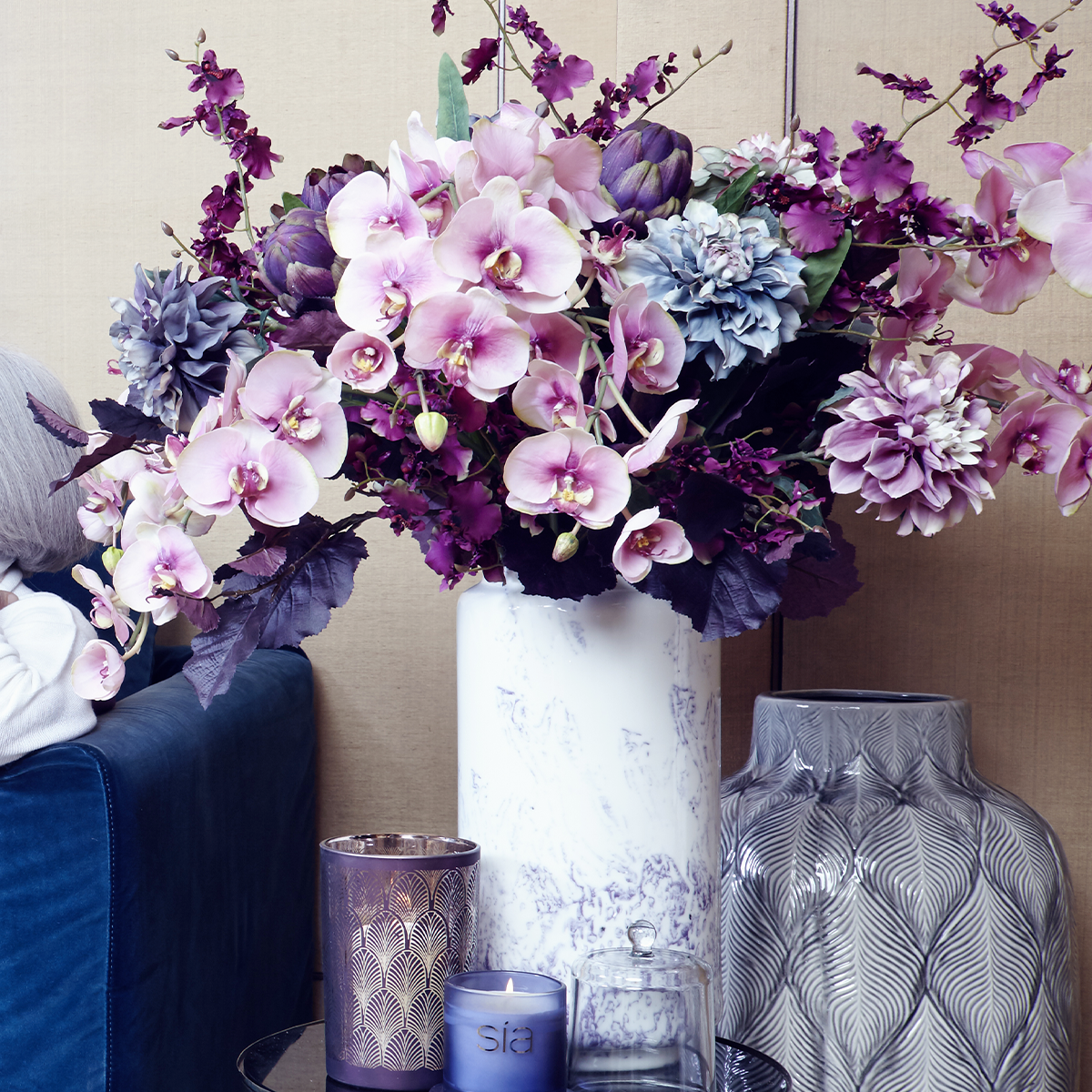Sia Home Budy tige orchidée Phalaenopsis 104 cm rose