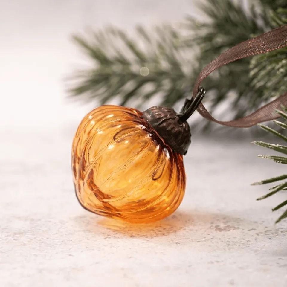 Flowrette Boules Noël verre miel x6 déco sapin