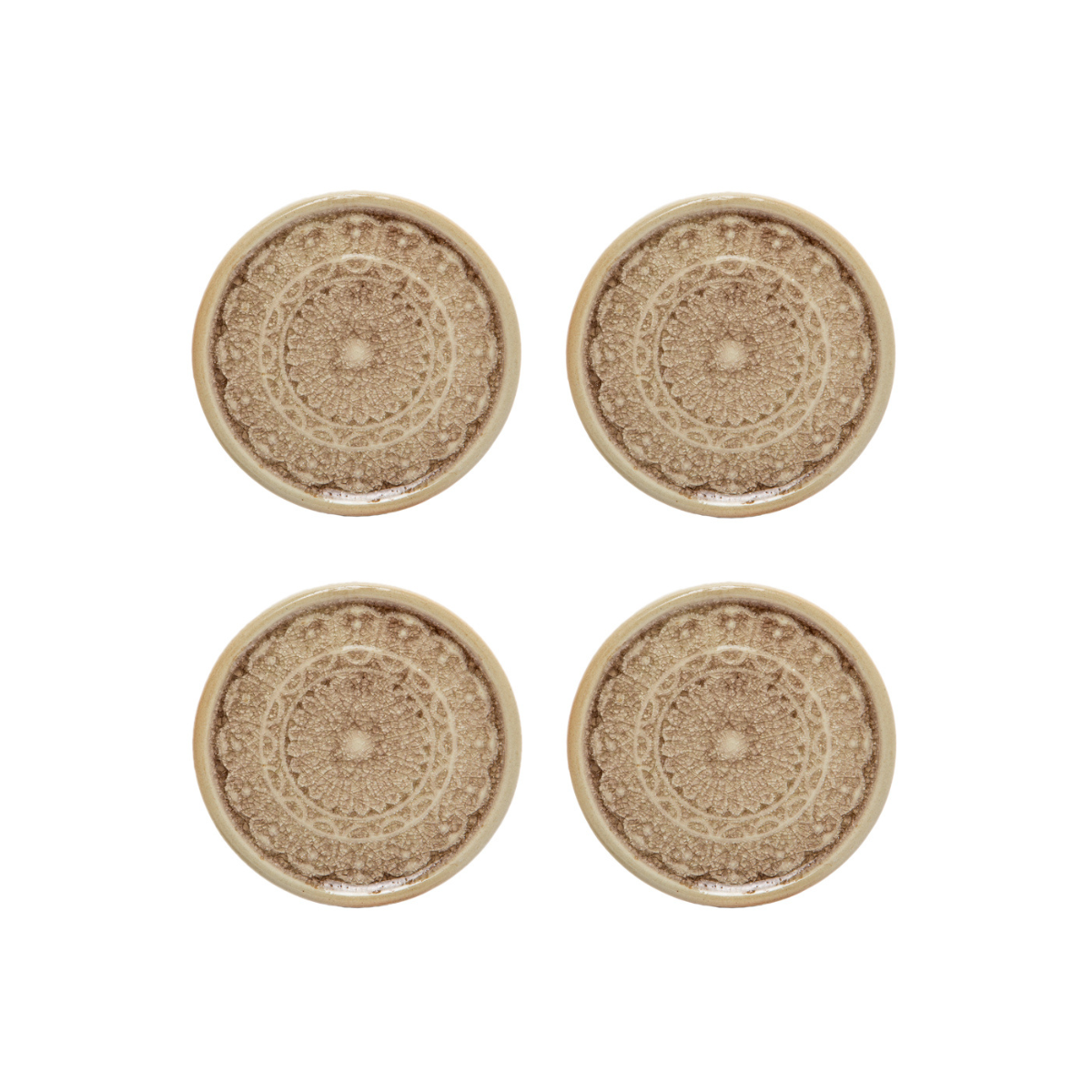 Sia Home Doily porte-bougies céramique beige lot 4