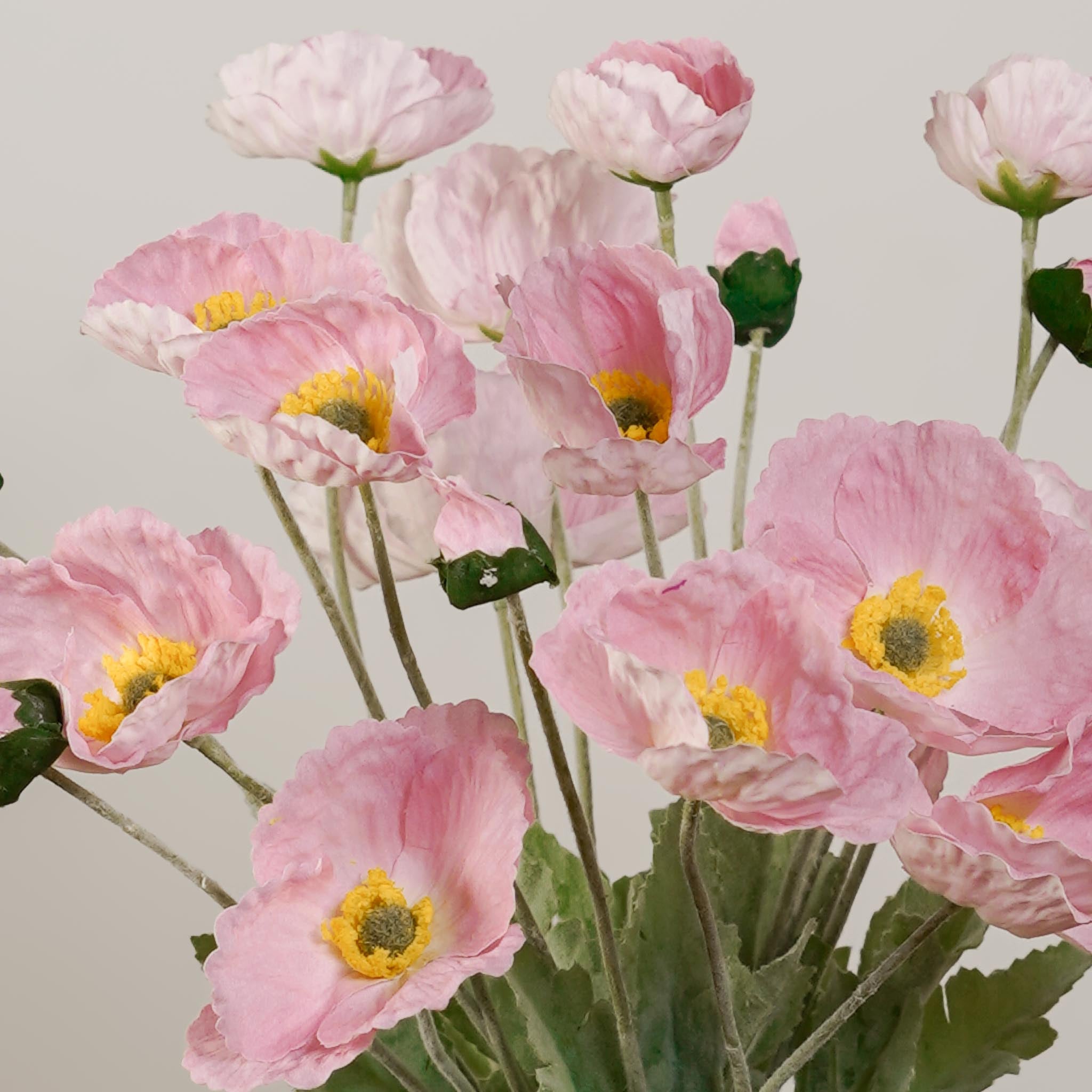 Flowrette Pavot artificiel rose tige x1 rose poudré