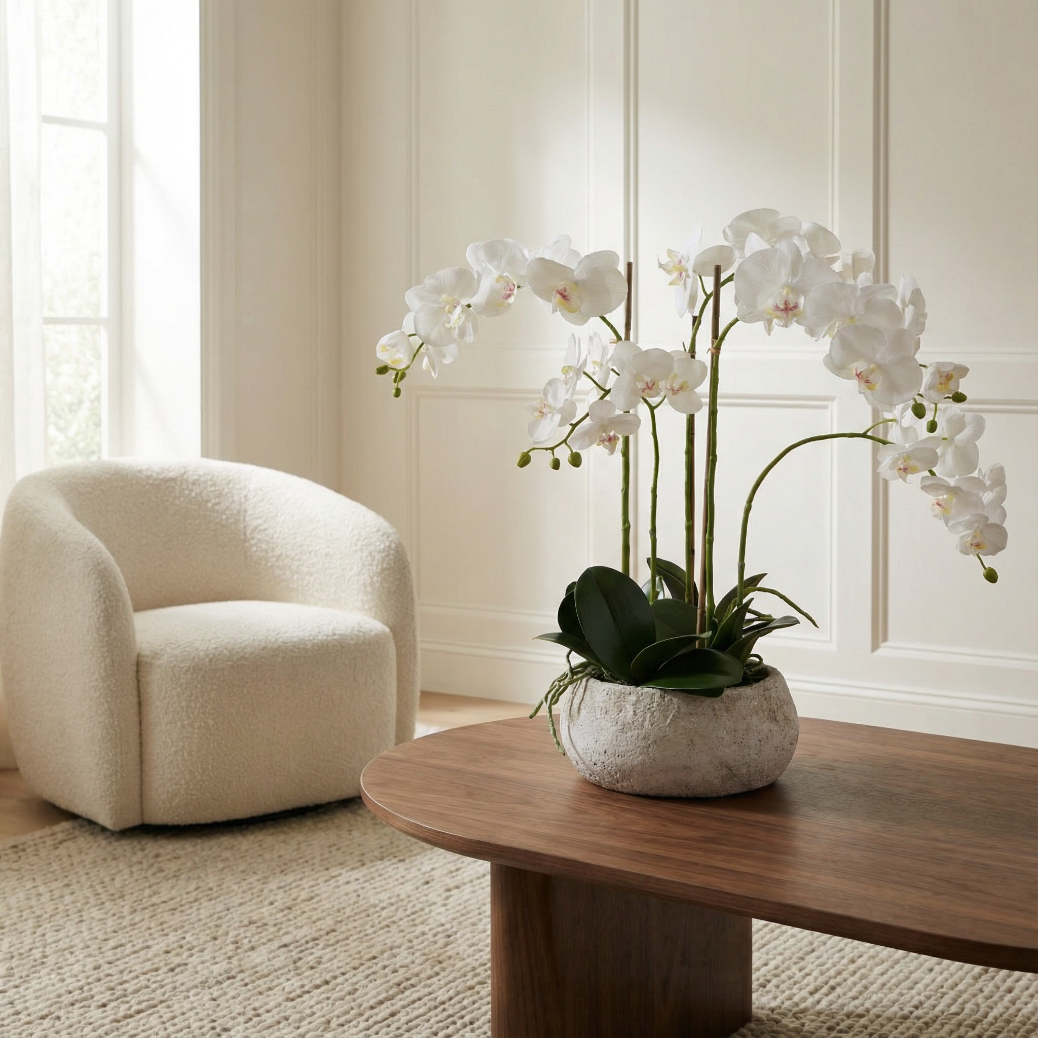 Sia Home Séréna orchidée artificielle blanc 60 cm pot