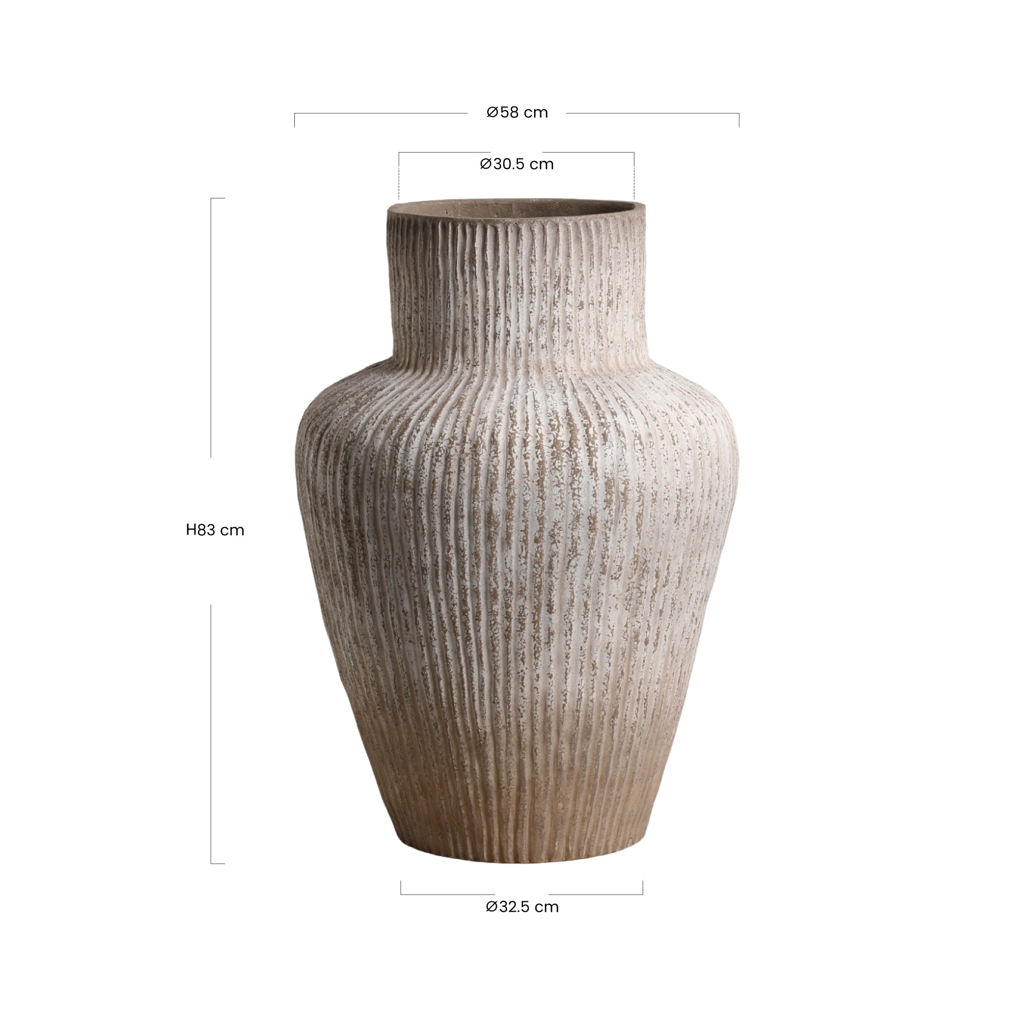 Sia Home Cache-pots Roma 83 cm cache-pot beige fibre ciment