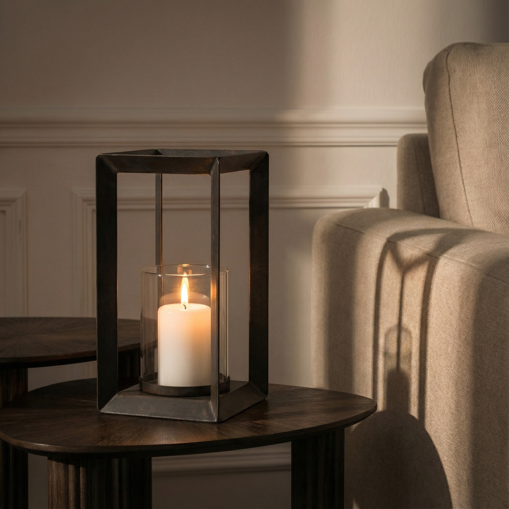 Sia Home Kael lanterne métal noir 32 cm verre