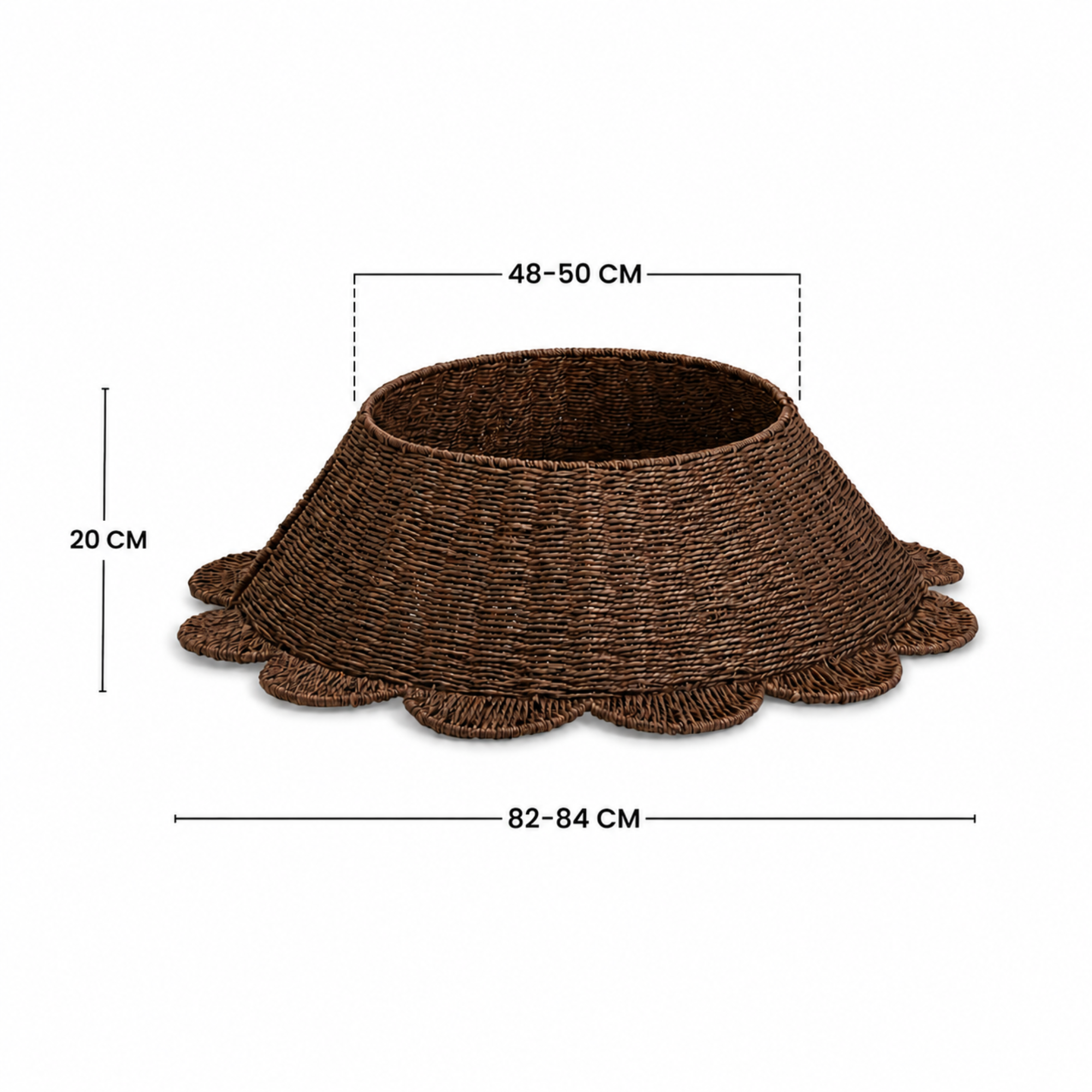Sia Home Cache-pied sapin jupe 84 cm marron corde papier