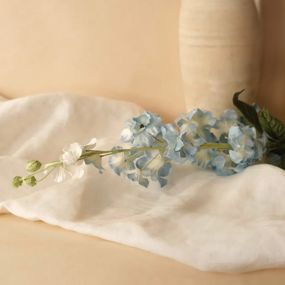 Flowrette Fleurs en papier delphinium bleu tige x1 fait main