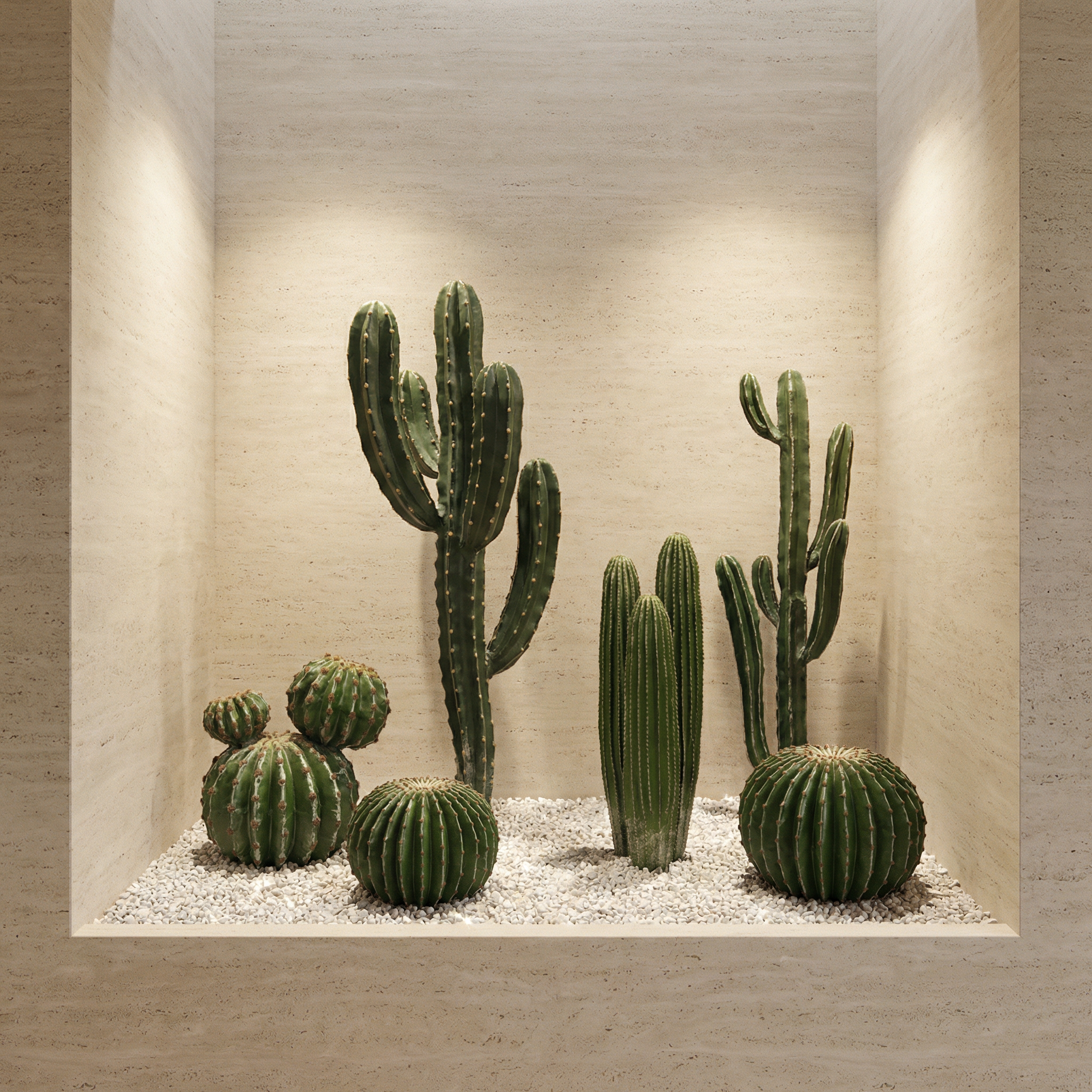 Sia Home cactus rond artificiel en pot vert 43 cm
