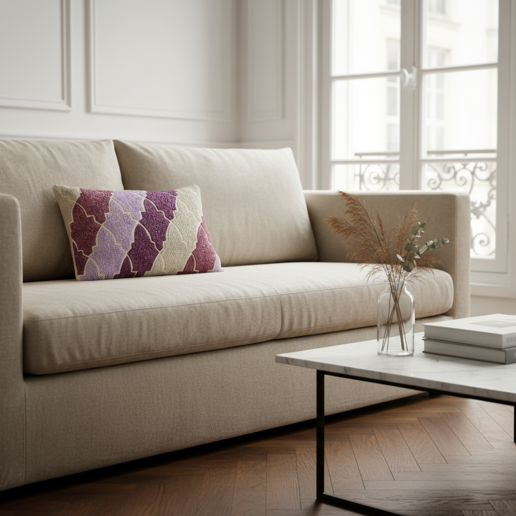 Sia Home Romance housse de coussin mauve 50x30 cm lin
