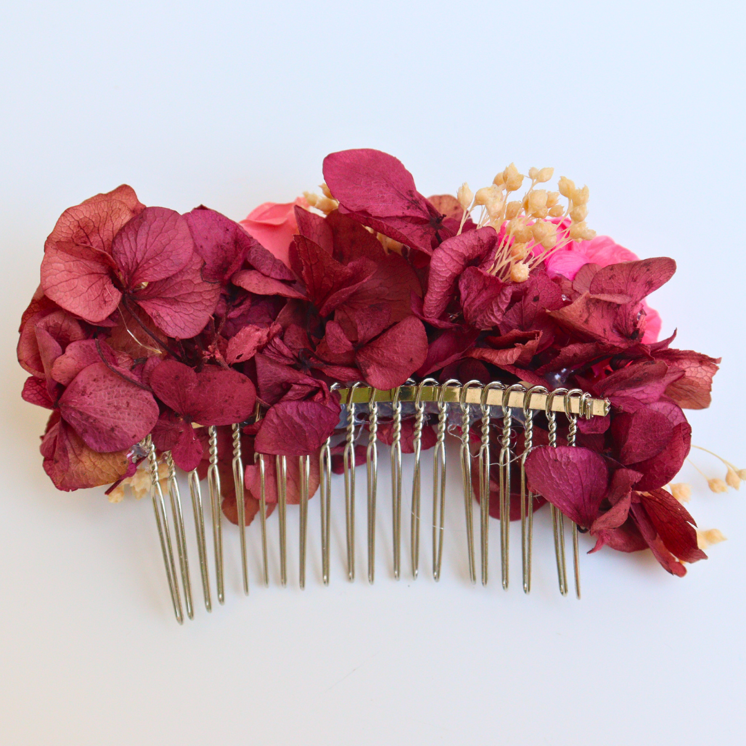 Ateliers Ouchamp Peignes Cité Duplan peigne fleurs rose 10 cm