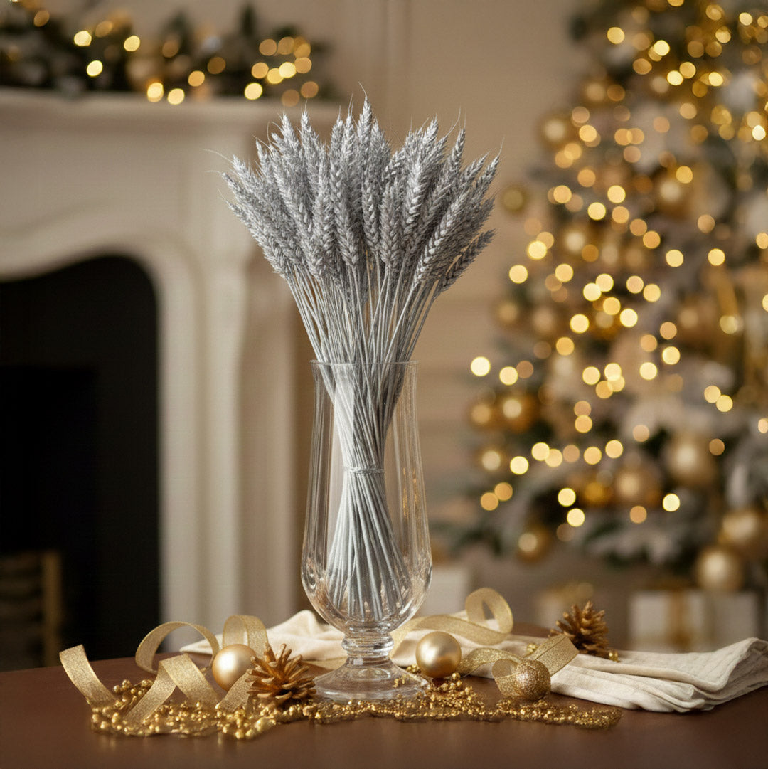 Flowrette Fleurs séchées Botte Blé Argenté x1 épis Noël