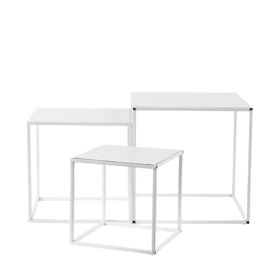 Feuillazur Rungis Structure cube métal blanc déco mariage