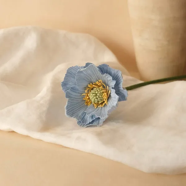 Flowrette pavot fleur papier bleu clair sans entretien