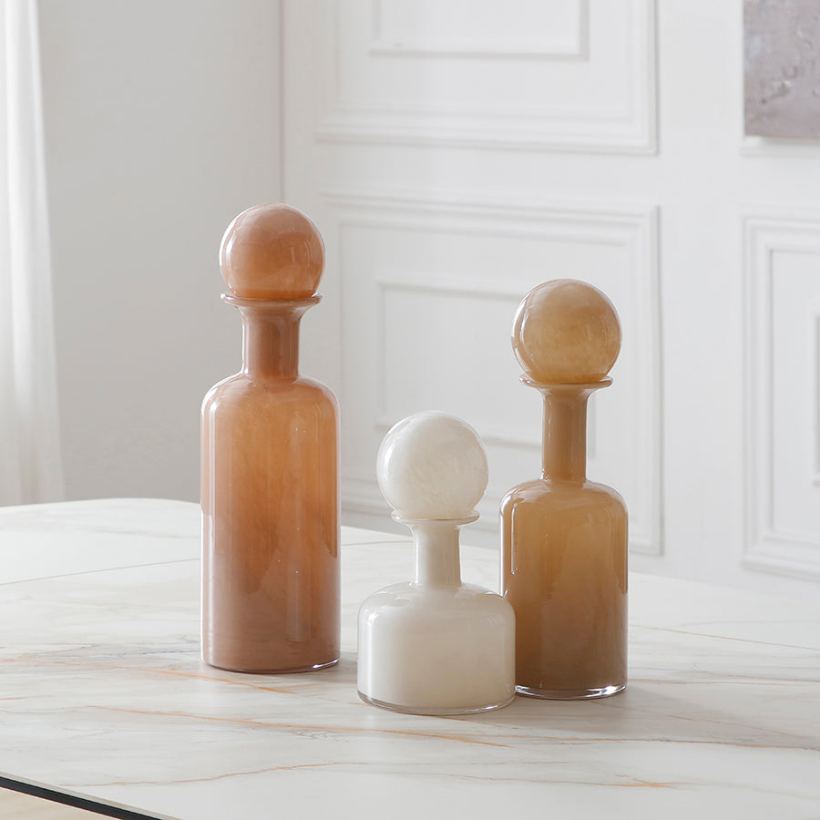 Sia Home Nude vase verre 34 cm beige