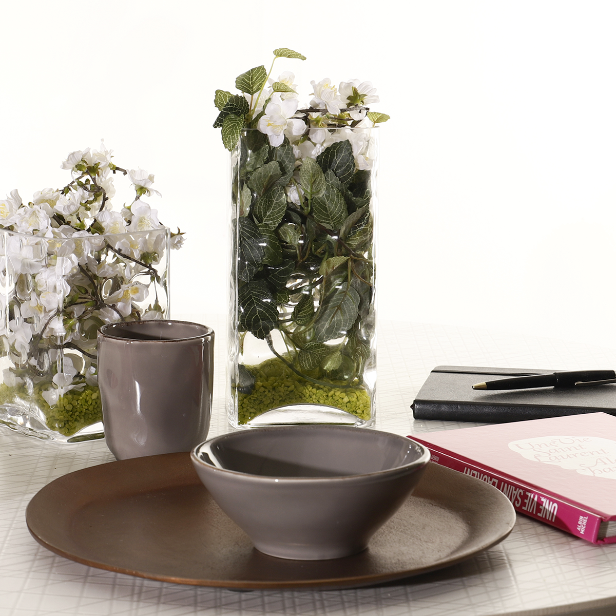 Sia Home Vanity petit vase transparent verre soufflé 16 cm
