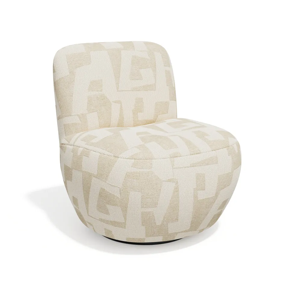 Sia Home Jena Fauteuil Pivotant 360 Écru Salon