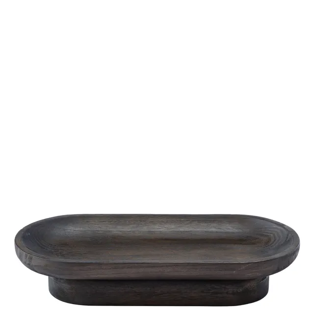 Sia Home Ebon plateau décoratif ovale noir 38 cm bois
