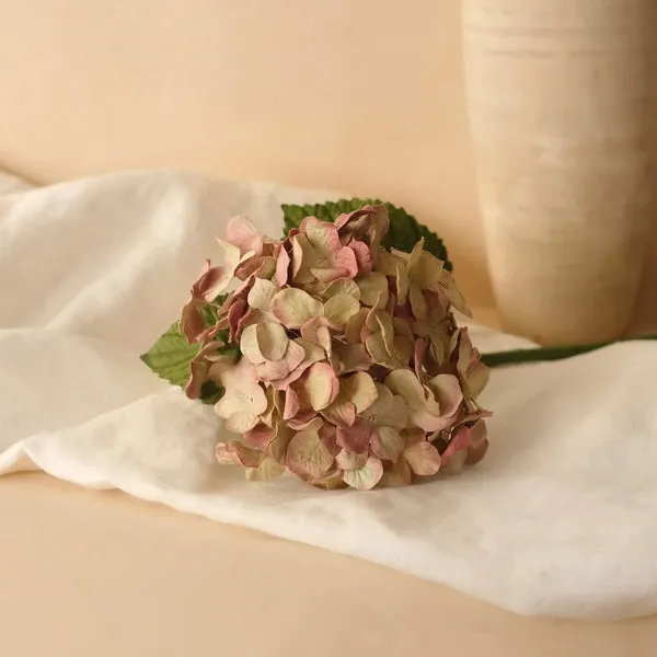 Flowrette Hortensia papier vieux rose fleur romantique