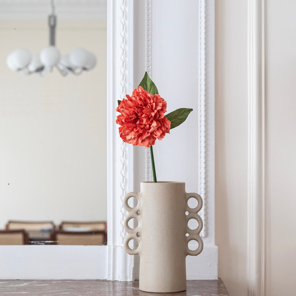 Flowrette Dahlia en papier grenade fleur tige x1 sans entretien