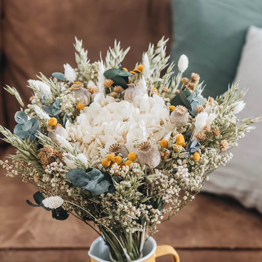 Flowrette Gaspard bouquet fleurs séchées eucalyptus taille M