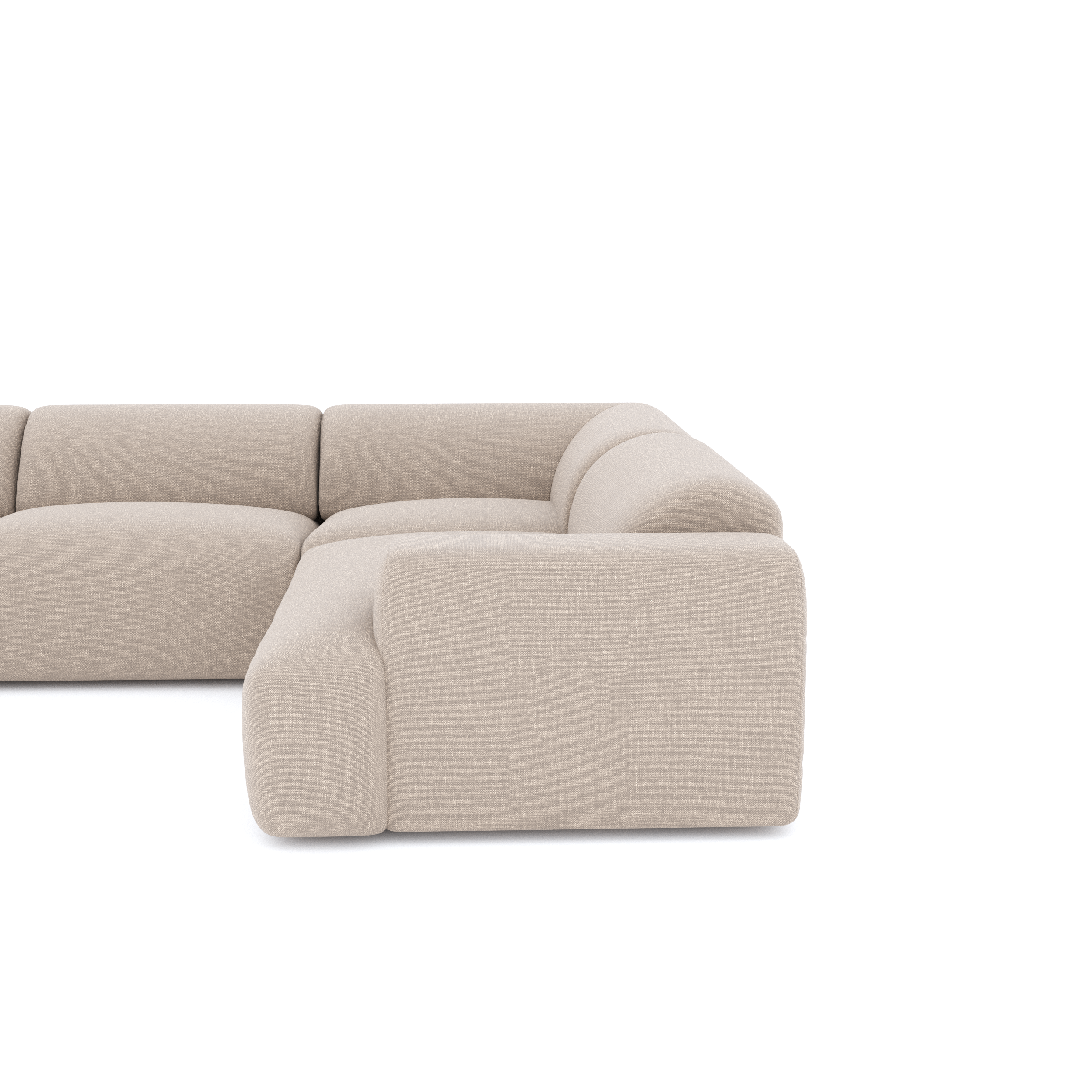 Sia Home Myra canapé panoramique beige 5 places arrondi