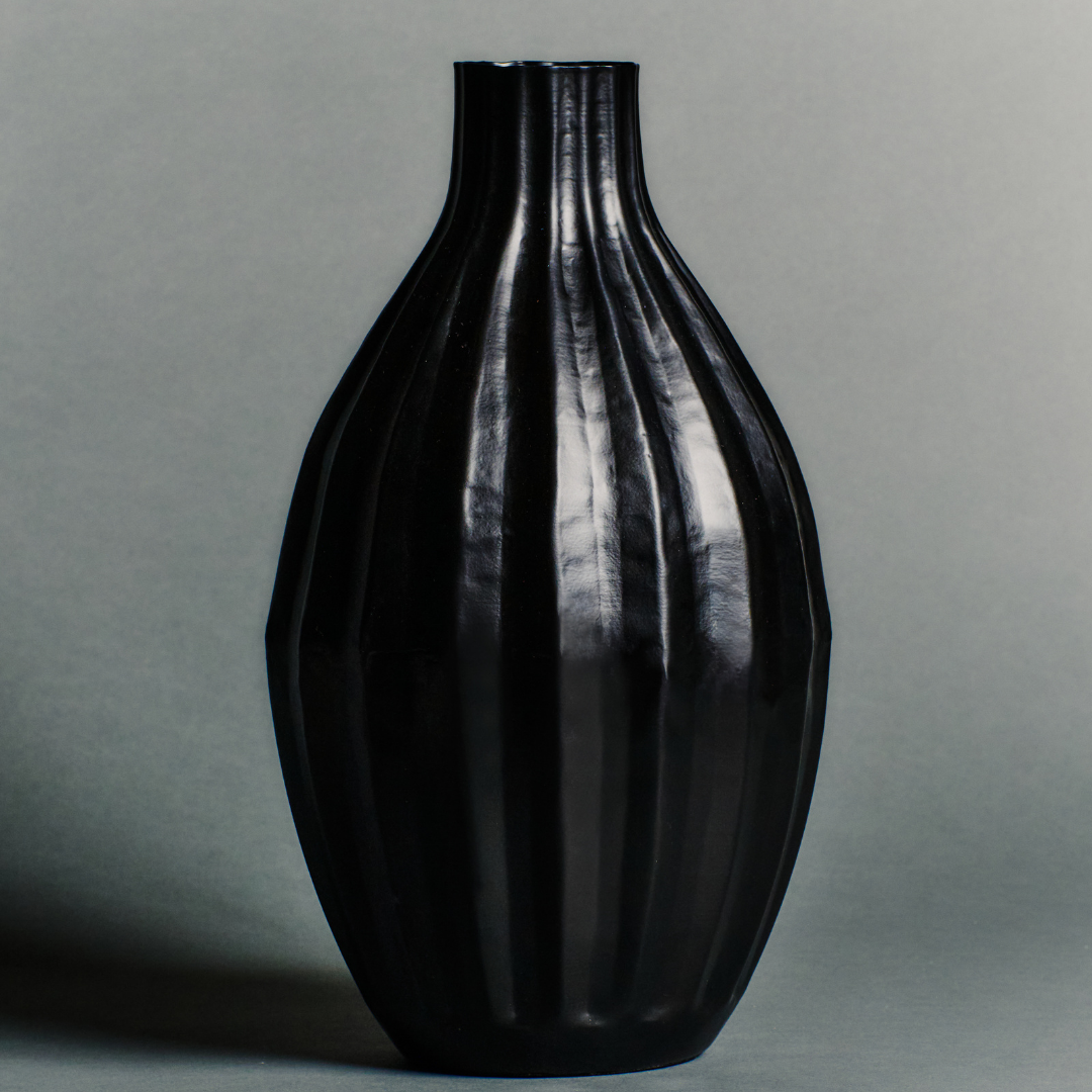 Sia Home Vase Savan vase métal noir 37 cm 21 cm