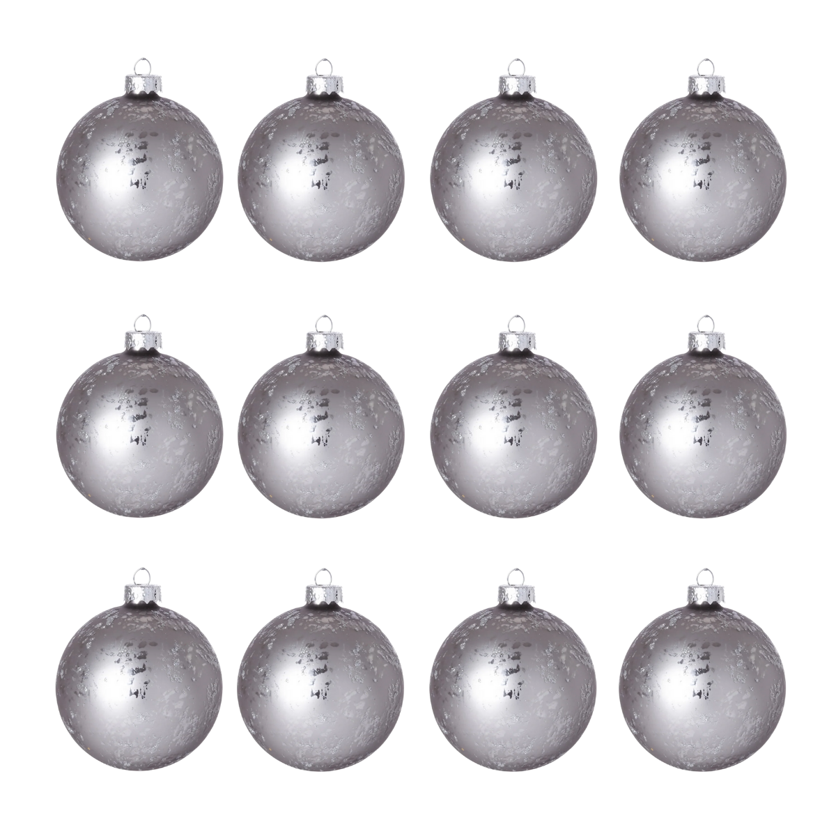 Sia Home boules de Noël gris mauve 10 cm set de 12