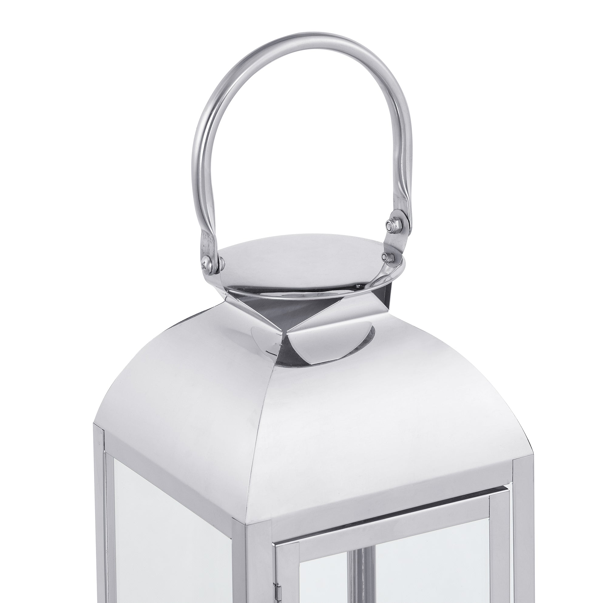 Sia Home Lanternes Ava 35 cm lanterne argenté acier et verre