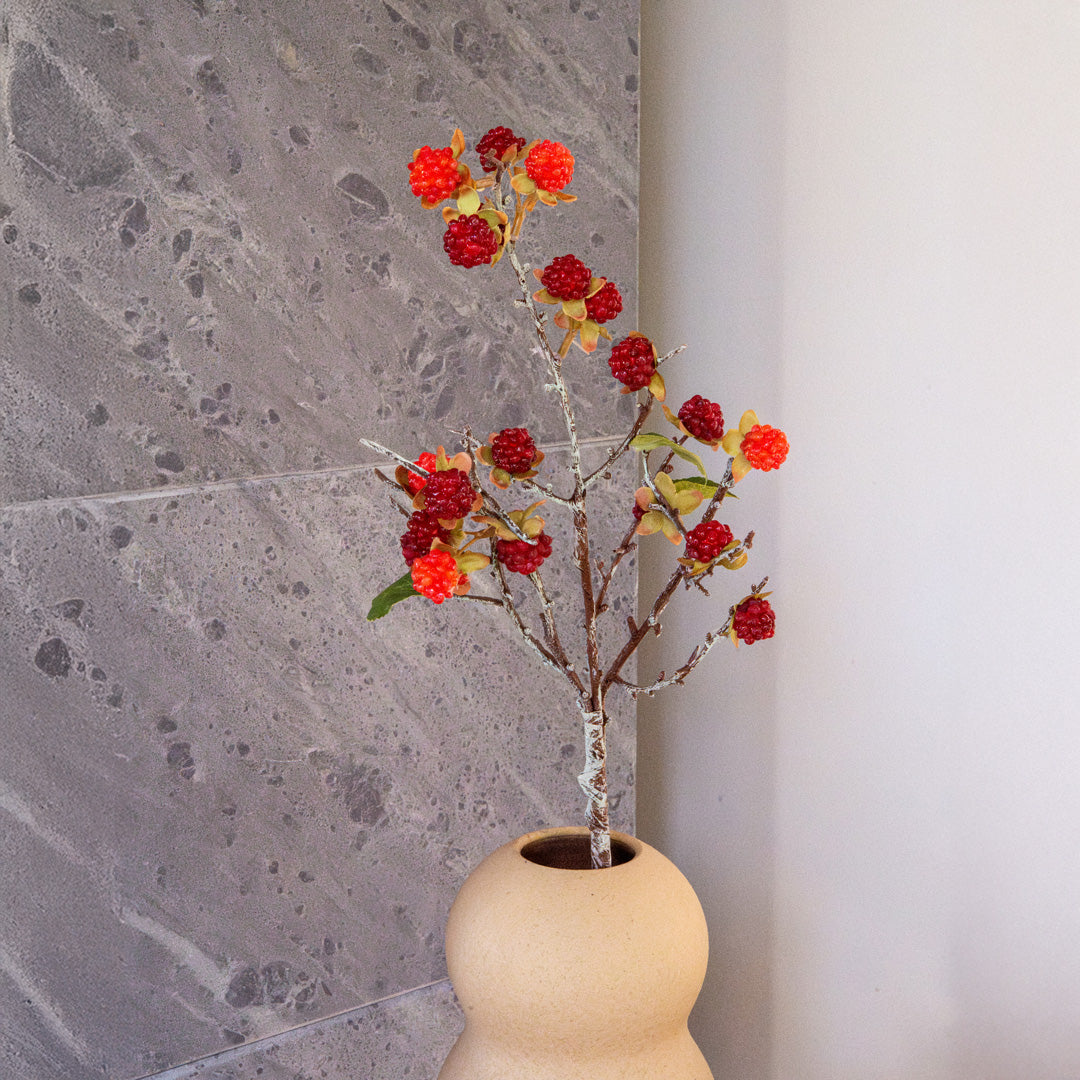 Flowrette Framboisier branche artificielle verte x1