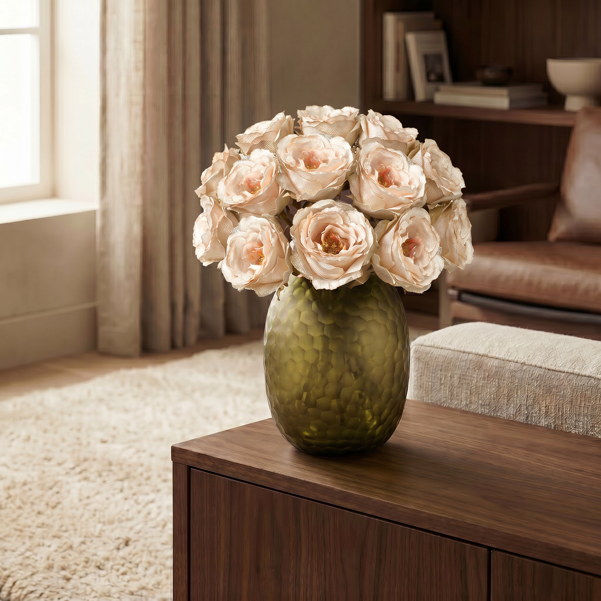 Sia Home Leslie Rose fermée artificielle marron 55 cm