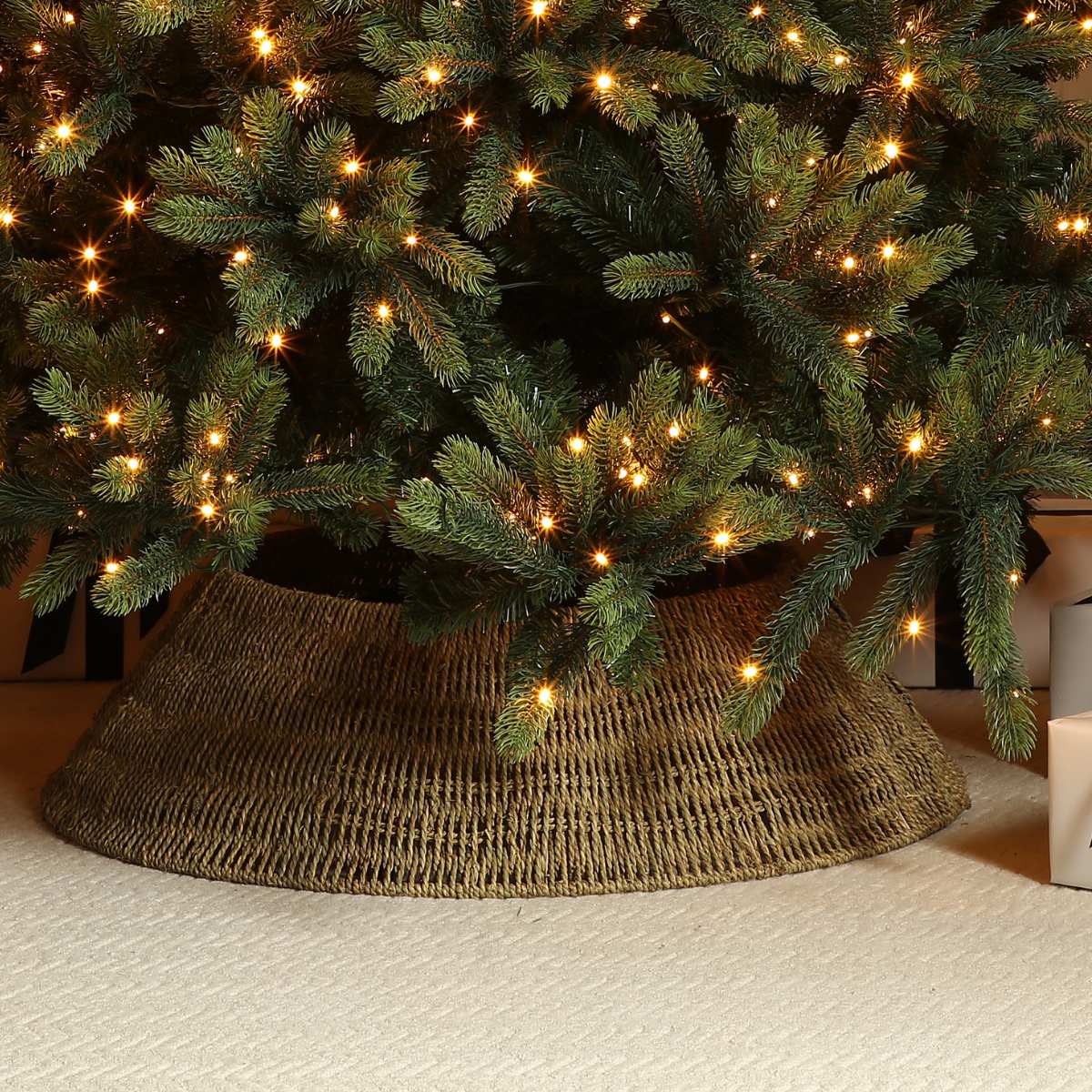 Sia Home Cache-Pied Sapin 90 cm Fibre Marron