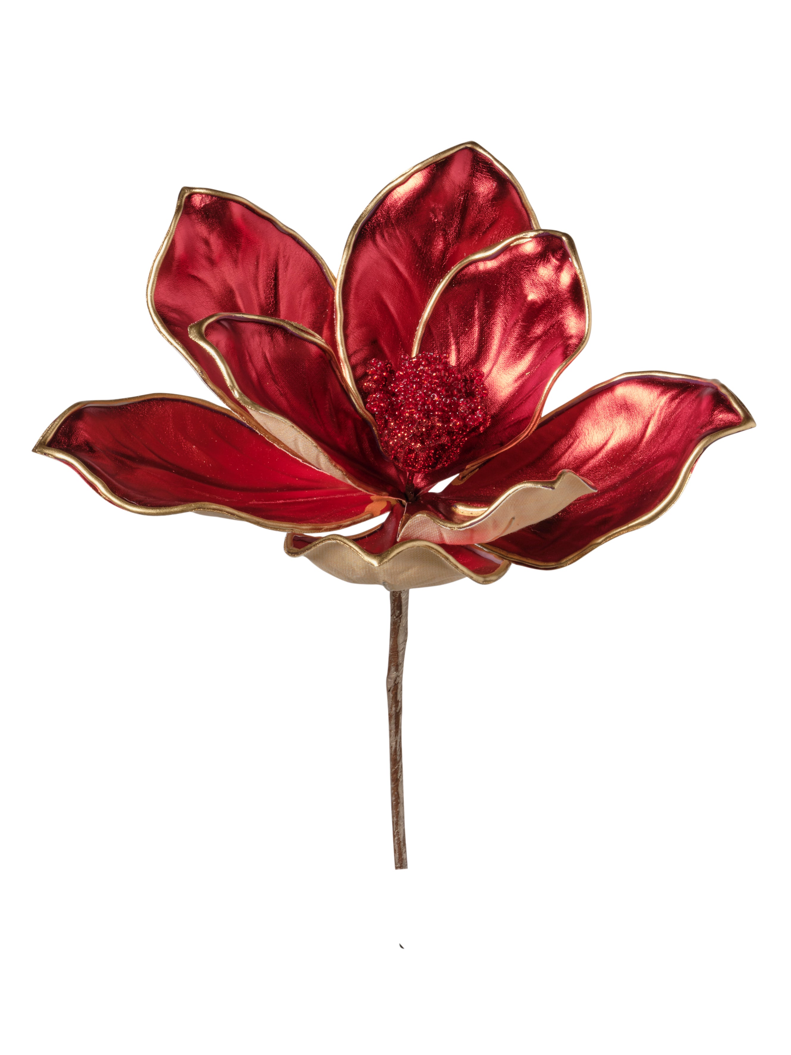 Feuillazur Rungis tige de magnolia fleur rouge 16cm