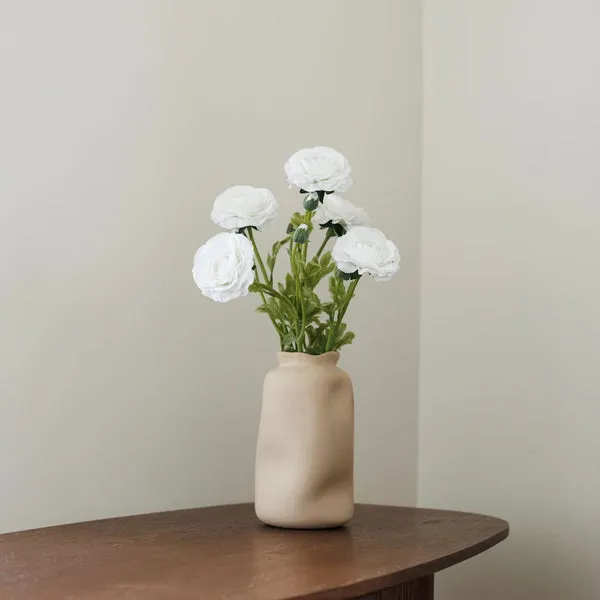 Flowrette Renoncule blanche fleur artificielle Real Touch