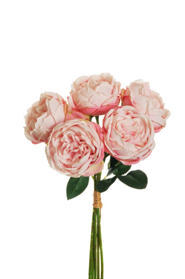 Feuillazur Rungis bouquet 5 roses artificielles blanc 38 cm