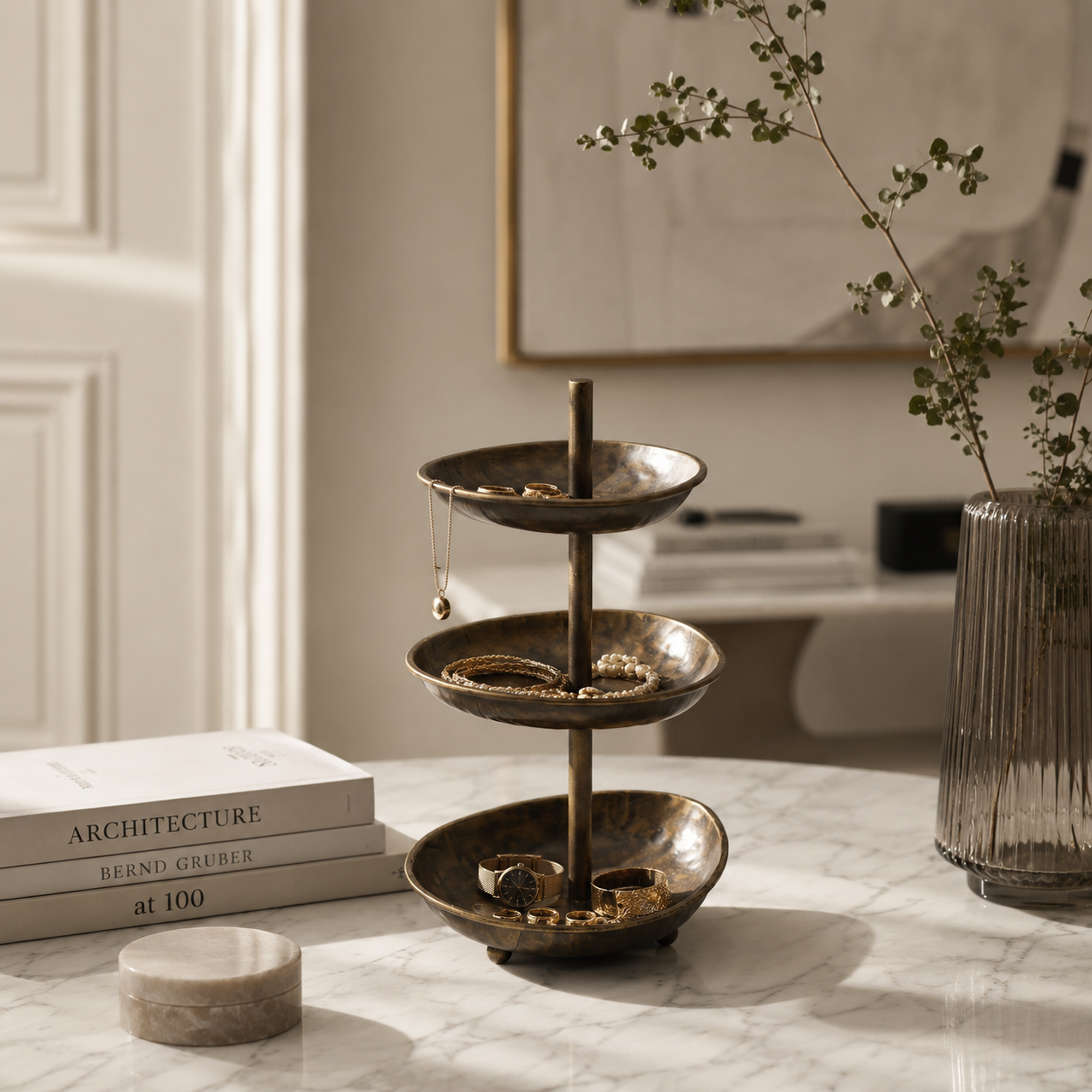 Sia Home Services de table Elma plateau à étages marron 29,5 cm