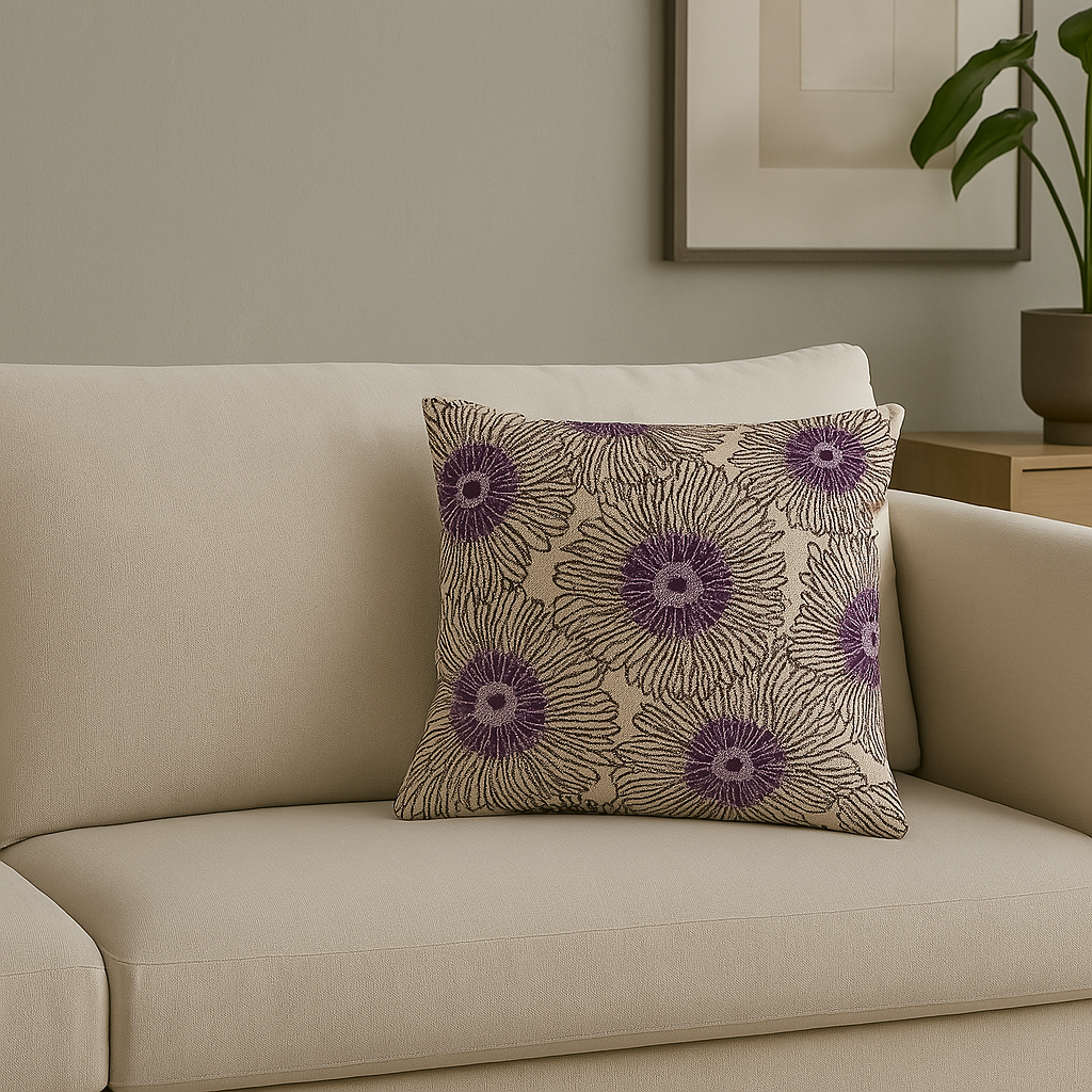 Sia Home Flowers housse de coussin violette 40 cm