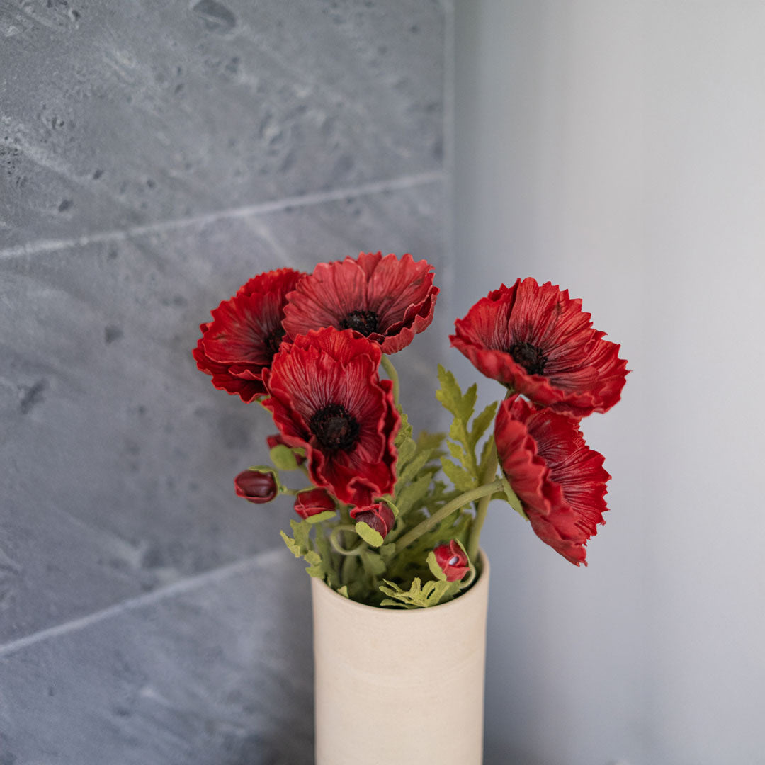Flowrette coquelicot artificiel rouge tige x1 Real Touch