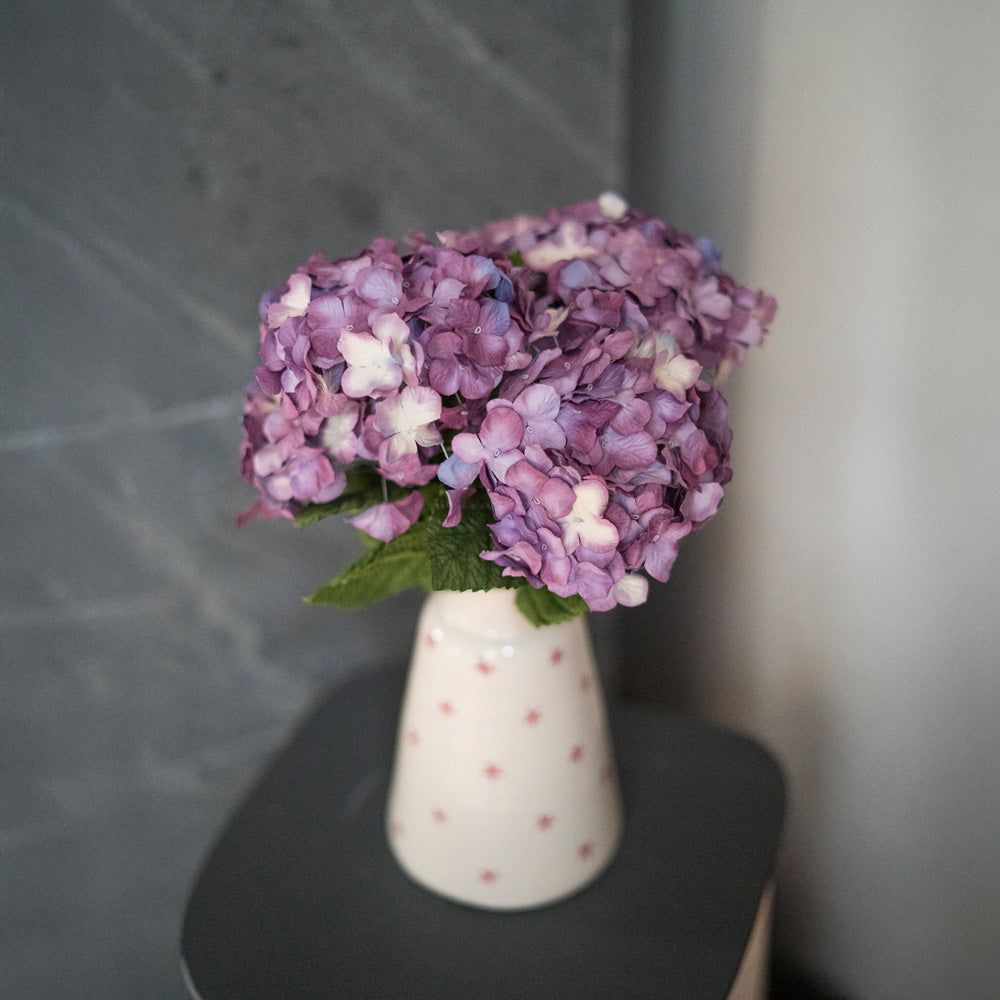 Flowrette Hortensia papier mauve marbré fleur tige x1