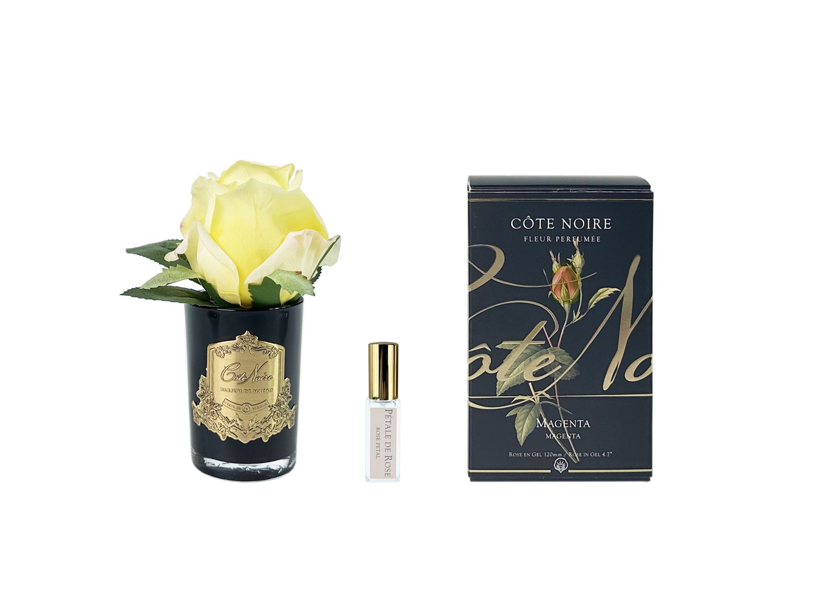 Côte Noire Perfumed Flowers GMRB48 rose magenta vase noir