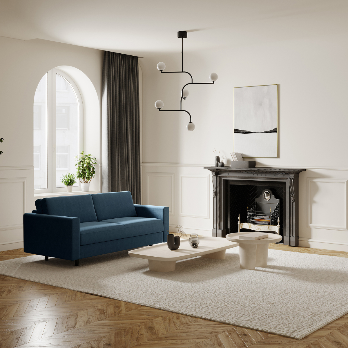 Sia Home Hailie-Jade canapé convertible beige 160 cm