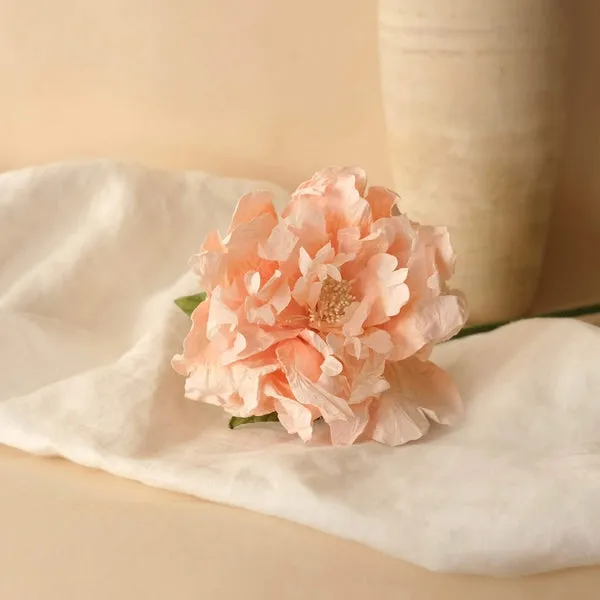Flowrette Pivoine Papier Orange Corail Fleur Artificielle Unité