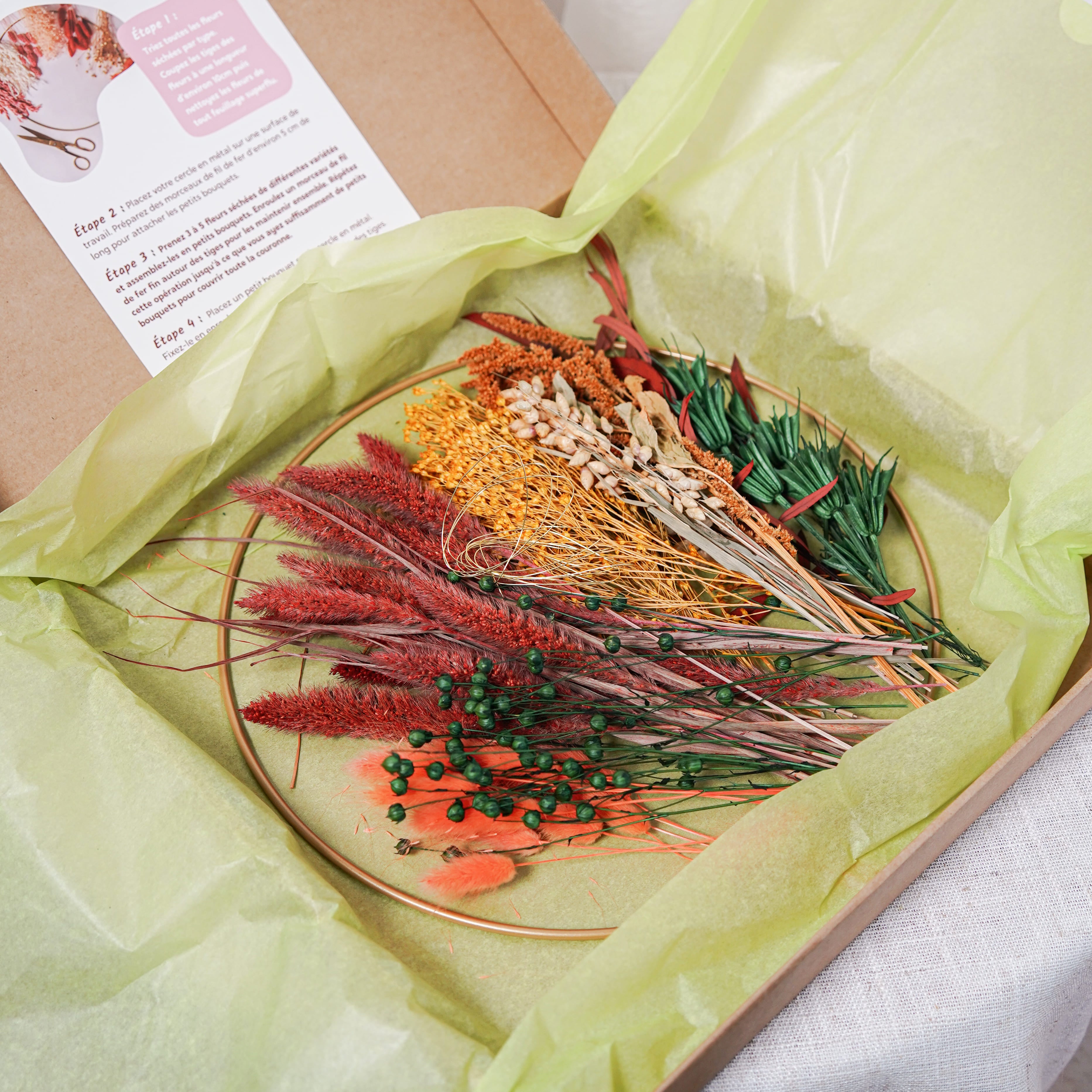 Flowrette Verlaine kit DIY couronne murale fleurs séchées