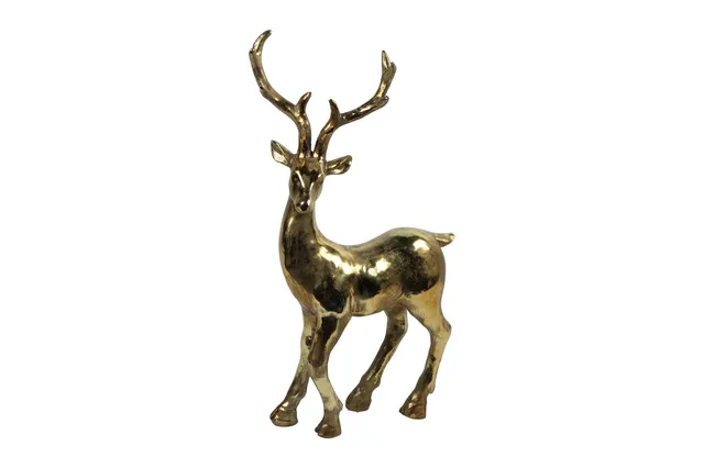 Feuillazur Rungis Isaac cerf doré 31x11,5x54cm figurine