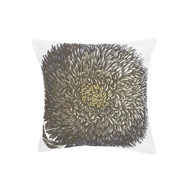 Sia Home Goldy housse de coussin coton blanc 40x40 fleur