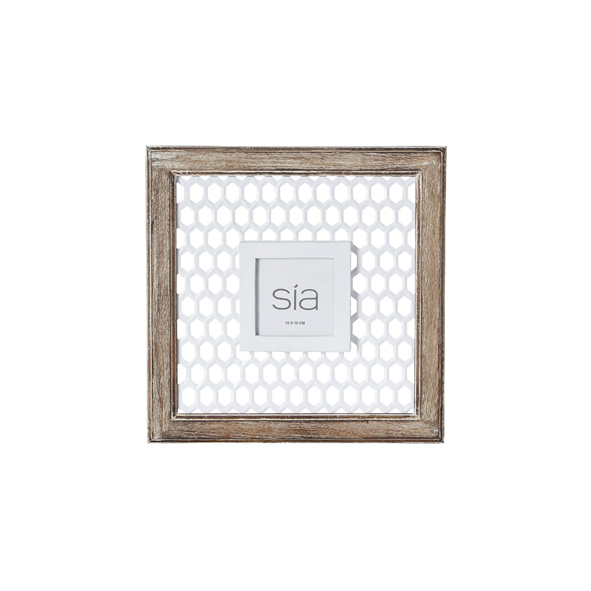 Sia Home Homy cadre photo blanc bois 10x10 cm