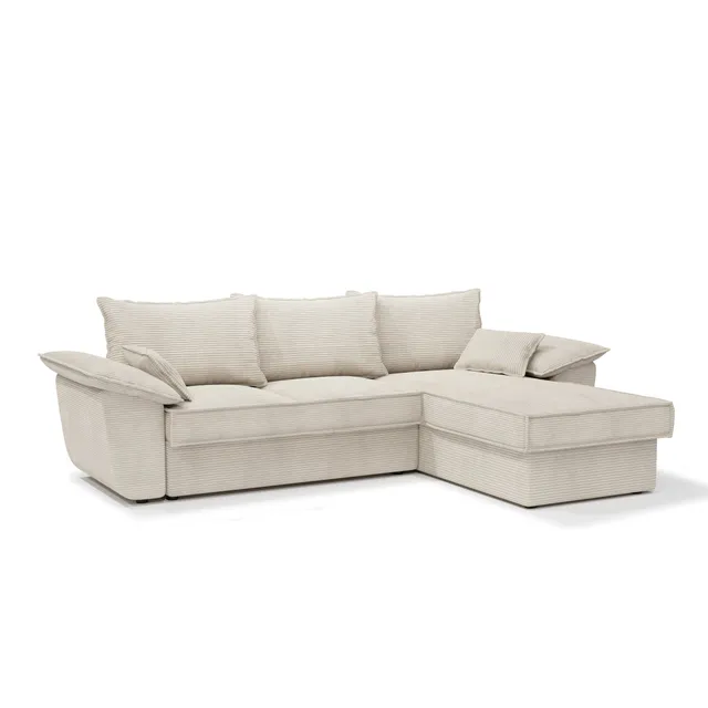 Sia Home Sasha Angle Droit canapé convertible crème coffre