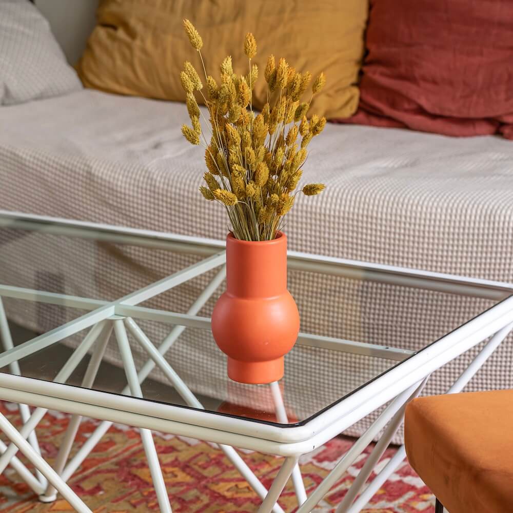 Flowrette Lindo Orange vase terre cuite orange émaillé