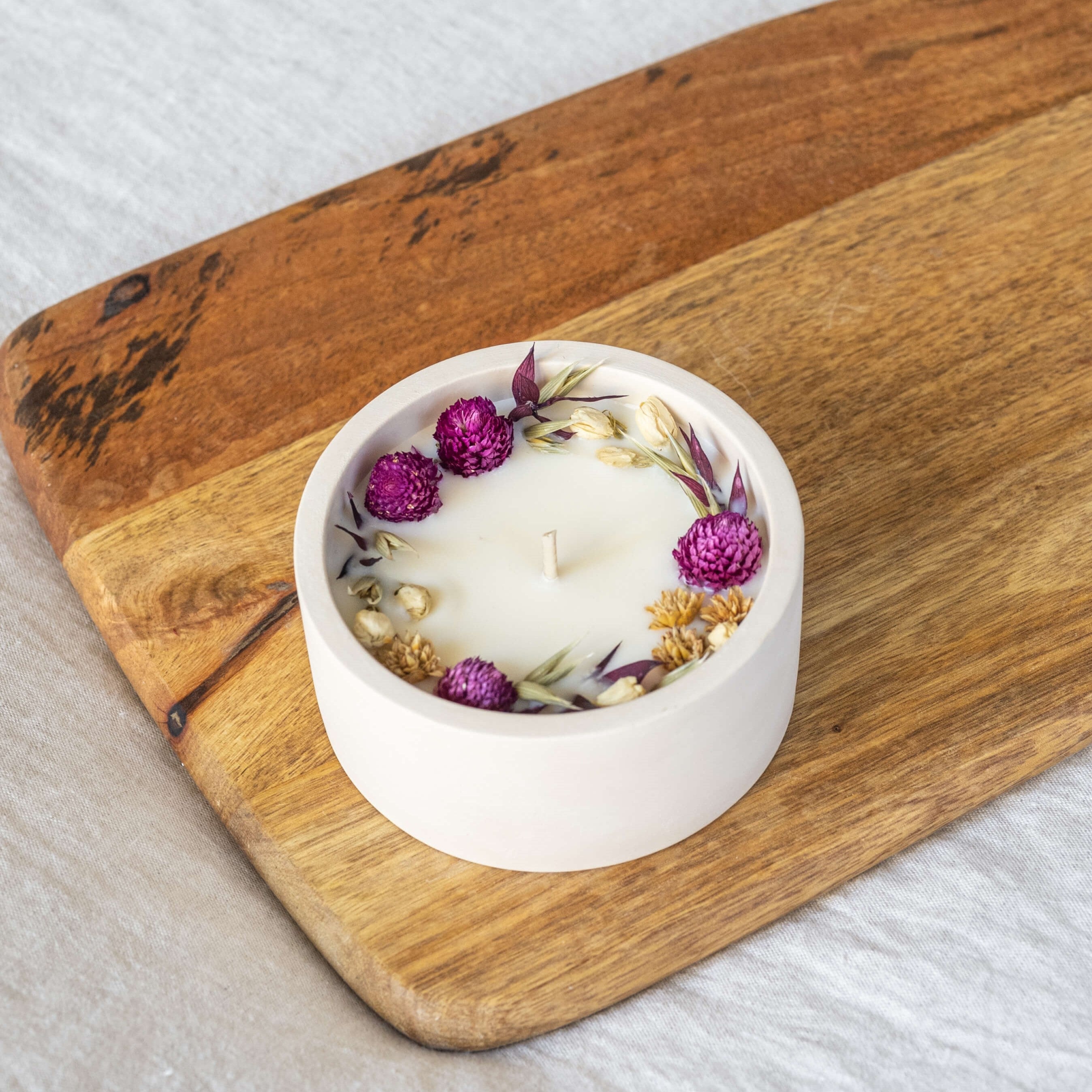 Flowrette Jasmin bougie fleurie céramique parfum soja