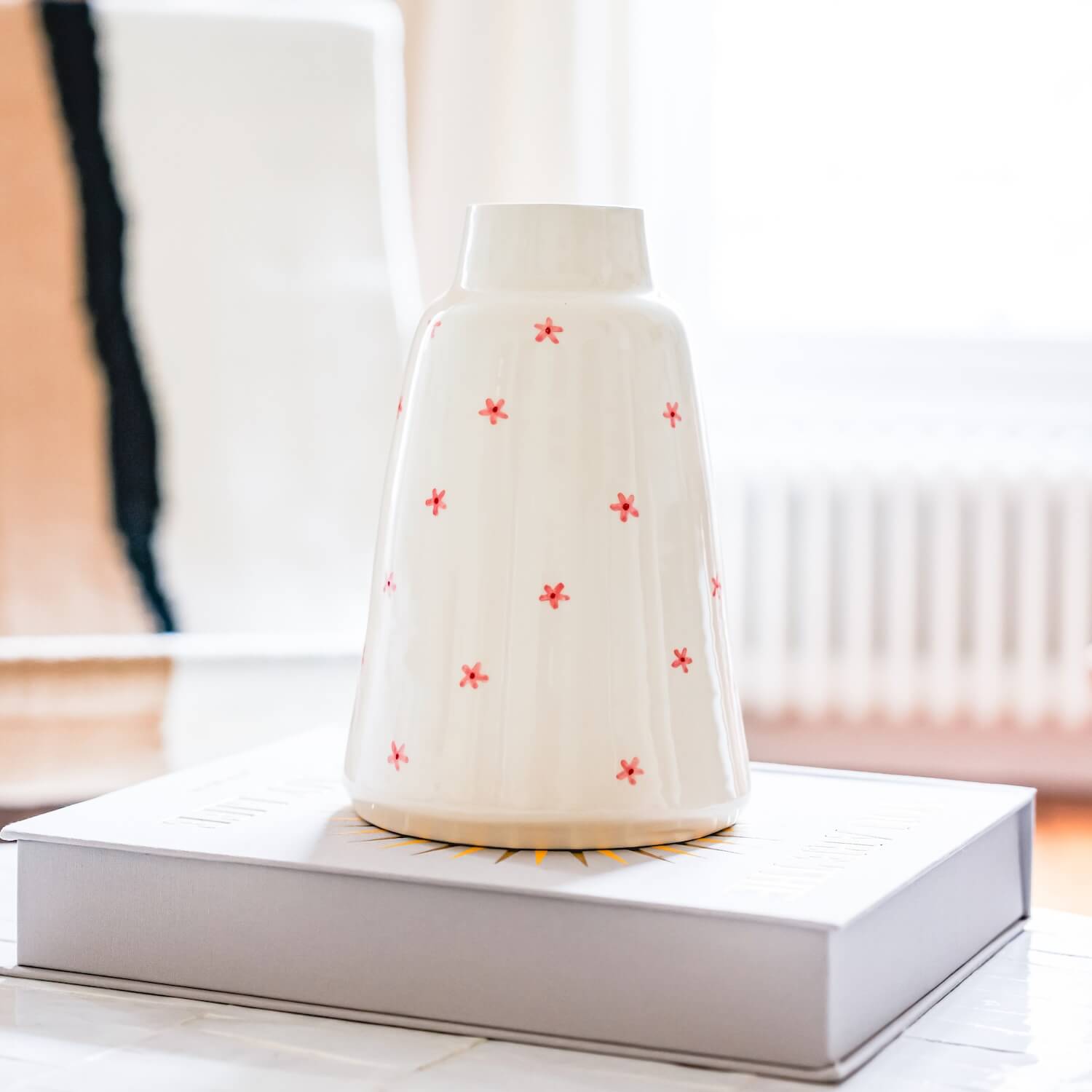 Flowrette Braga Fleuri vase céramique taille M fleurs roses