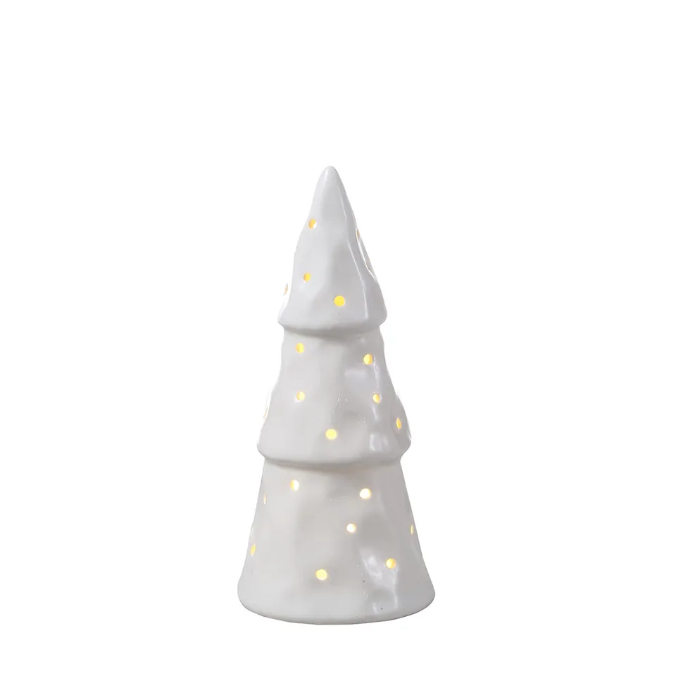 Sia Home Molly 19 cm sapin lumineux porcelaine blanc